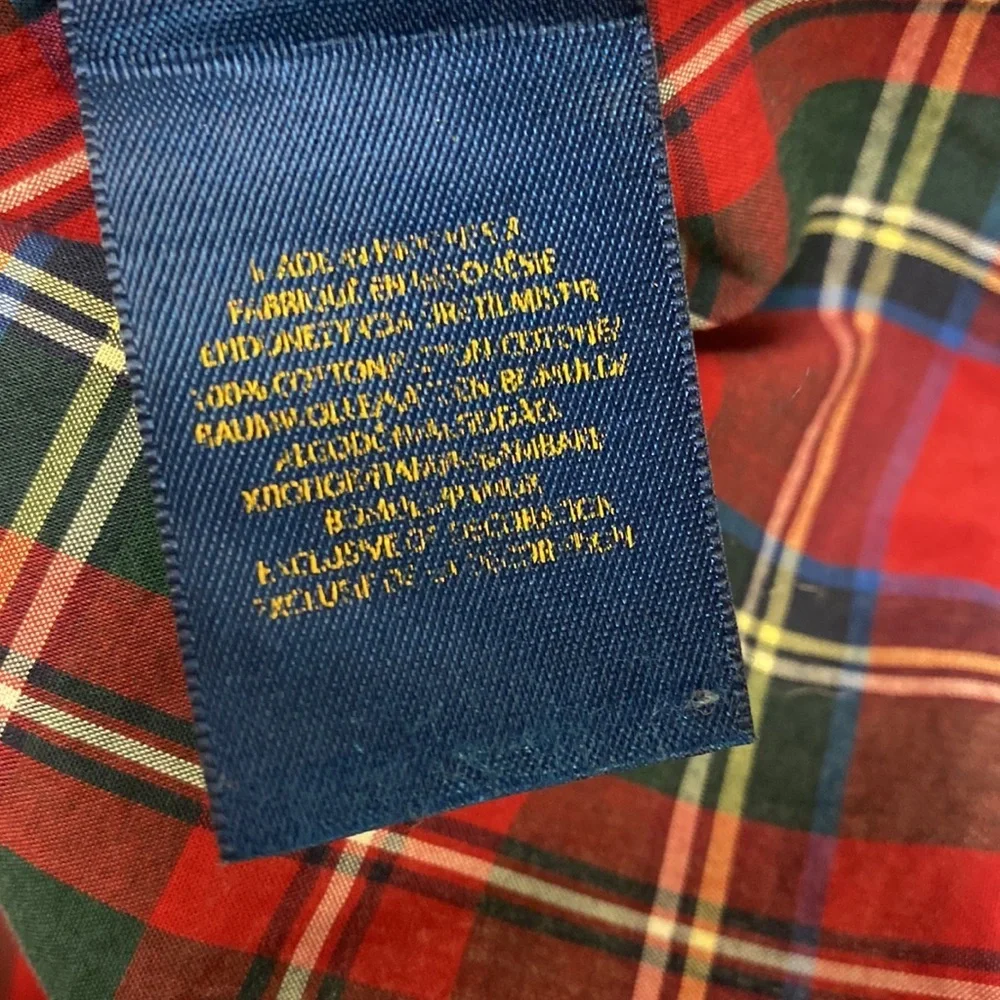 Polo Ralph Lauren Red Plaid Button Down Shirt XL (18-20) Boys Classic Pony Logo